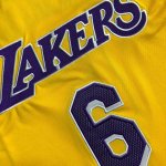 NBA 6 James Lakers authentique Maillot jaune